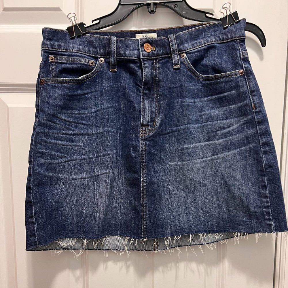 J.Crew fringed jean skirt 28P